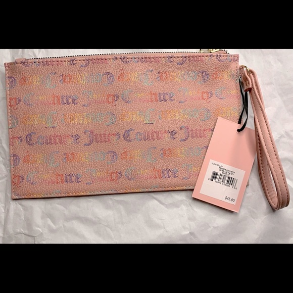 Juicy couture pink rainbow wristlet hearth/key - Picture 2 of 3
